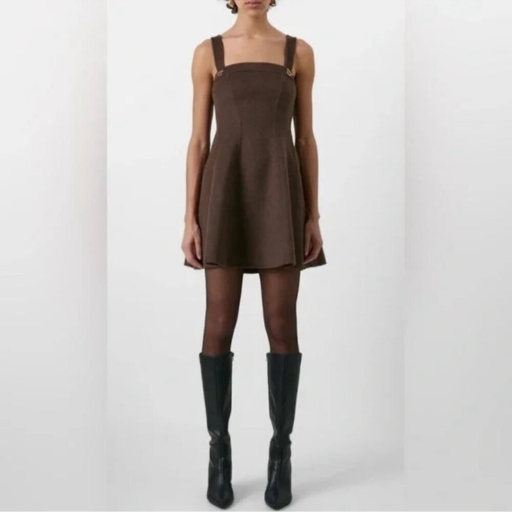 NWT! Gap x Cult Gaia Wool Mini Dress Brown Gold Sz 14